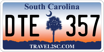 SC license plate DTE357