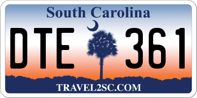 SC license plate DTE361