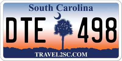 SC license plate DTE498
