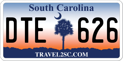 SC license plate DTE626