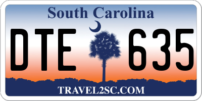 SC license plate DTE635
