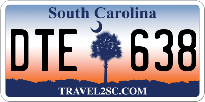 SC license plate DTE638