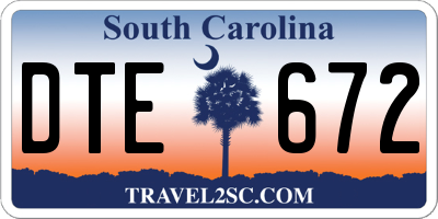 SC license plate DTE672