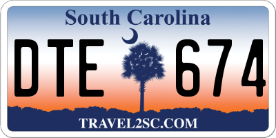 SC license plate DTE674