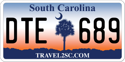 SC license plate DTE689
