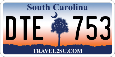 SC license plate DTE753