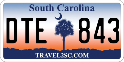 SC license plate DTE843