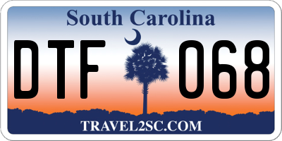 SC license plate DTF068
