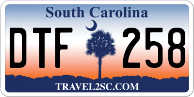SC license plate DTF258