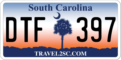 SC license plate DTF397