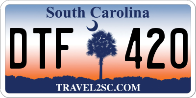 SC license plate DTF420