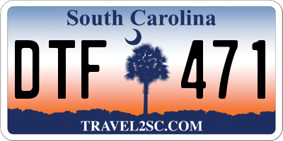 SC license plate DTF471