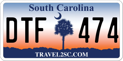 SC license plate DTF474