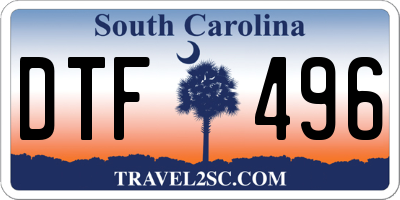 SC license plate DTF496