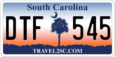 SC license plate DTF545