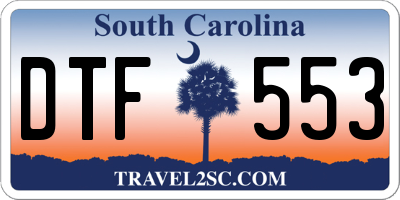 SC license plate DTF553