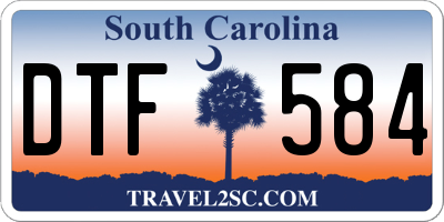 SC license plate DTF584
