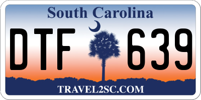 SC license plate DTF639