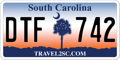 SC license plate DTF742