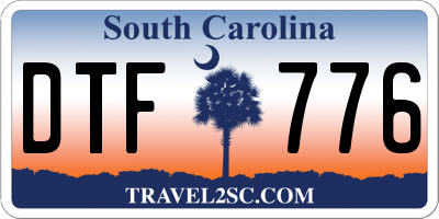 SC license plate DTF776