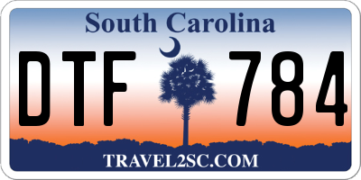 SC license plate DTF784