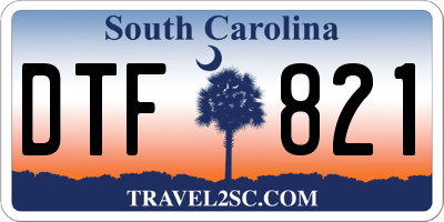 SC license plate DTF821