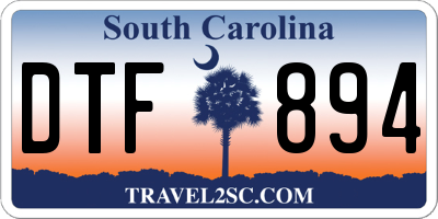 SC license plate DTF894