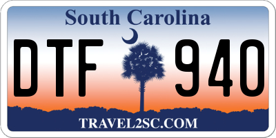 SC license plate DTF940