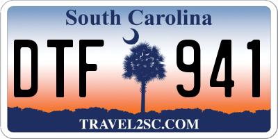 SC license plate DTF941