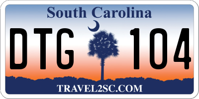 SC license plate DTG104