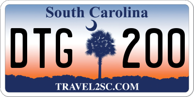 SC license plate DTG200