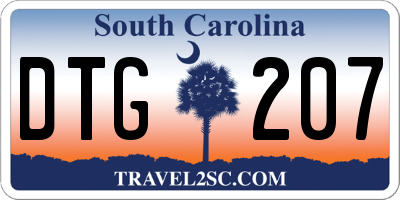 SC license plate DTG207