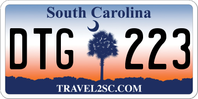 SC license plate DTG223