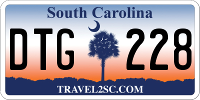 SC license plate DTG228