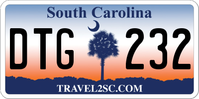 SC license plate DTG232