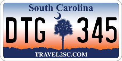 SC license plate DTG345
