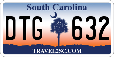 SC license plate DTG632