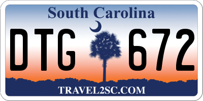 SC license plate DTG672