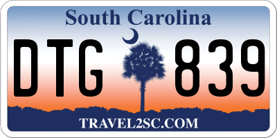 SC license plate DTG839