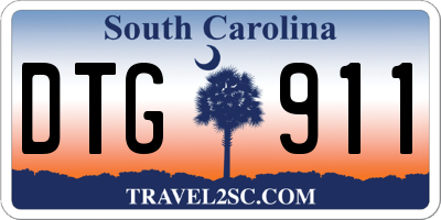 SC license plate DTG911