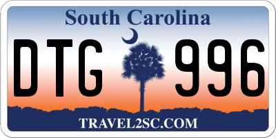 SC license plate DTG996