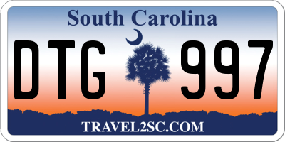 SC license plate DTG997