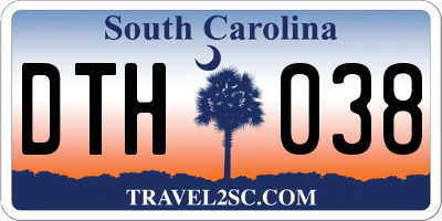 SC license plate DTH038