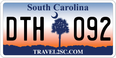 SC license plate DTH092