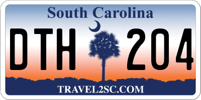 SC license plate DTH204