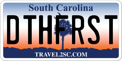 SC license plate DTHFRST