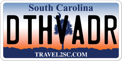 SC license plate DTHVADR