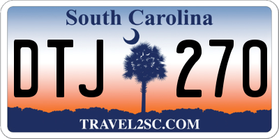 SC license plate DTJ270