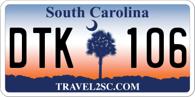 SC license plate DTK106