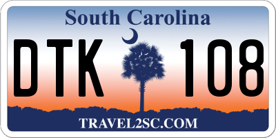 SC license plate DTK108